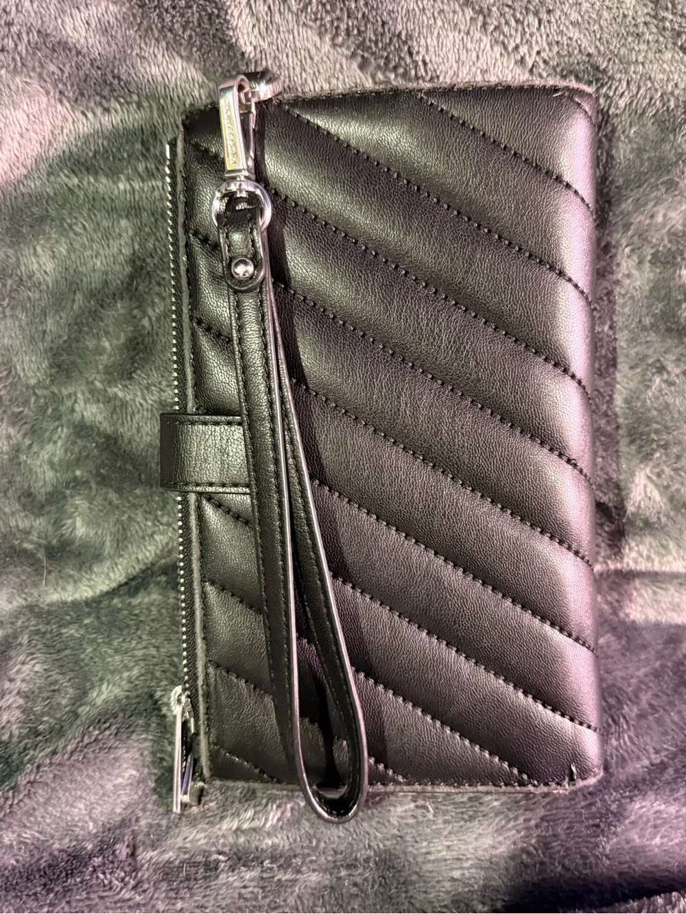 Michael Kors Black Quilted Leather Wristlet Wallet